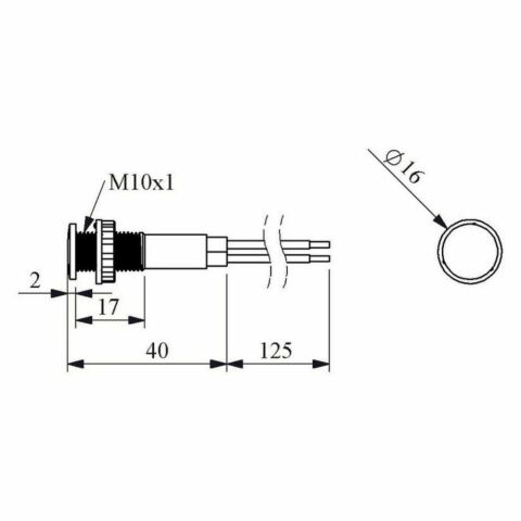 EMAS S100LK2 SİNYAL LEDLİ 10MM 24 V KIRMIZI 12.5 CM KABLO