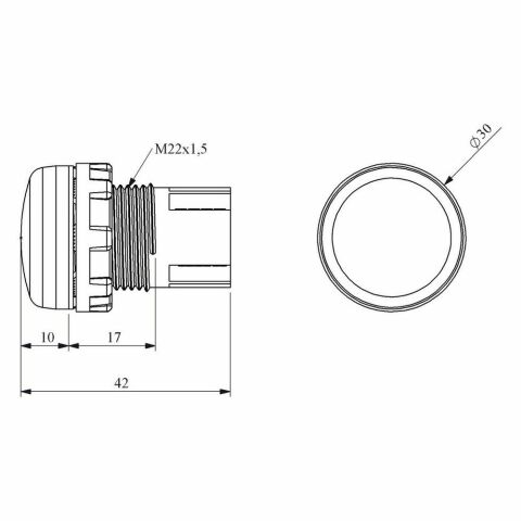 EMAS S222LK SİNYAL 22MM 220V KORUMALI LEDLİ KIRMIZI