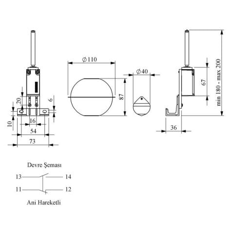 EMAS SK5P SK5 SERİSİ 1 FAZ PLASTİK ŞAMANDIRA SEVİYE KONTROL FLATÖRÜ