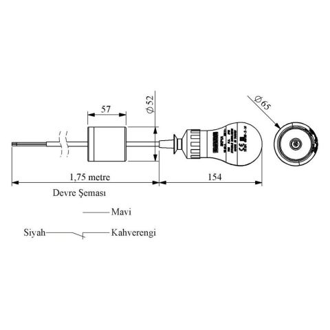 EMAS SKF1A SKF1A SERİSİ 1 FAZ 1,75M PVC AMPUL STANDART AĞIRLIKLI SEVİYE KONTROL FLATÖRÜ