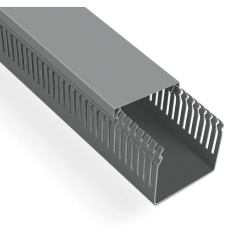 MUTLUSAN 100X100 DELİKLİ KABLO KANALI (GRİ) (8 METRE)