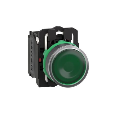 SCHNEIDER YEŞİL SIVA ALTI EKSİKSİZ IŞIKLI BUTON ÇAP 22 YAYLI DÖNÜŞ 1NA+1NK 220...240V 3389110904086