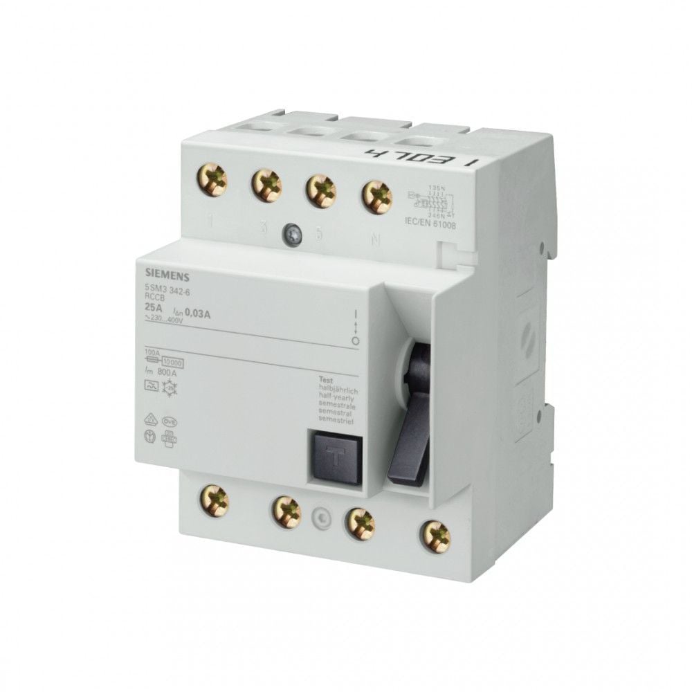 SIEMENS 5SM3345-0 KAÇAK AKIM KORUMA RÖLESİ 125A 400V 30MA TRİFAZE 3FAZ+NÖTR BAĞLANTILI 70MM