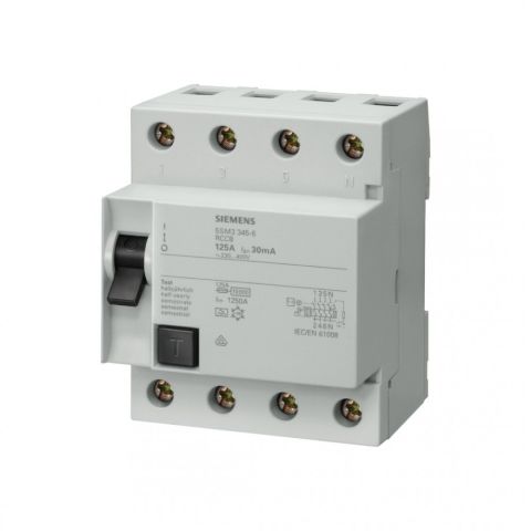 SIEMENS 5SM3645-0 KAÇAK AKIM KORUMA RÖLESİ 125A 400V 300MA TRİFAZE 3FAZ+NÖTR 70MM