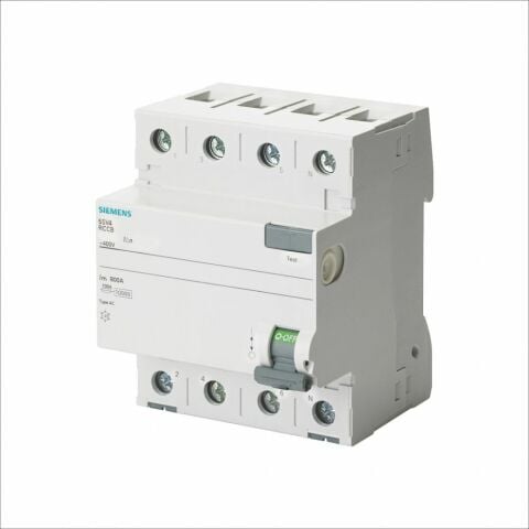 SIEMENS 5SV4344-0 KAÇAK AKIM KORUMA RÖLESİ 40A 400V 30MA TRİFAZE 3FAZ+NÖTR 70MM