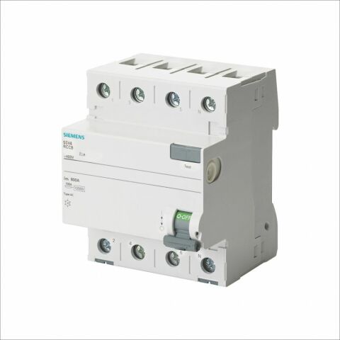 SIEMENS 5SV4642-0 KAÇAK AKIM KORUMA RÖLESİ 25A 400V 300MA TRİFAZE 3FAZ+NÖTR 70MM