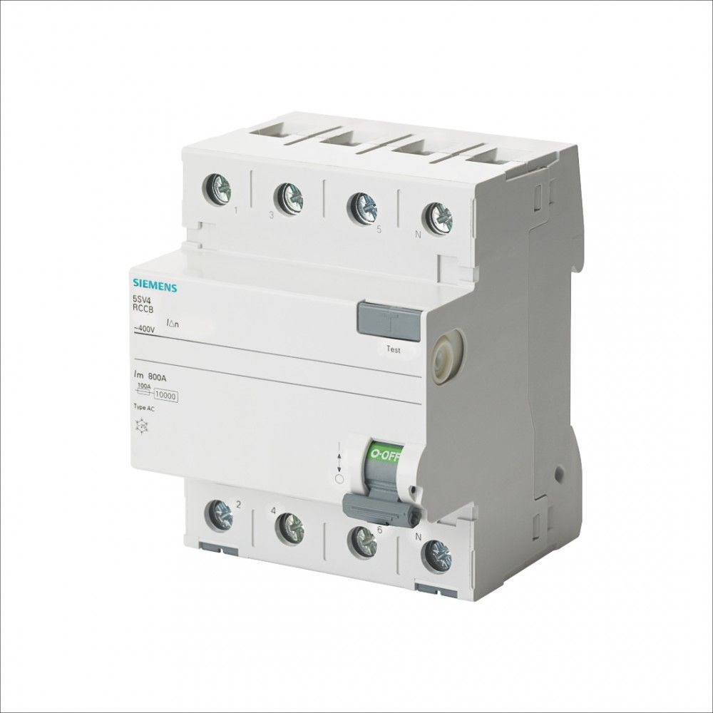 SIEMENS 5SV4644-0 KAÇAK AKIM KORUMA RÖLESİ 40A 400V 300MA TRİFAZE 3FAZ+NÖTR 70MM