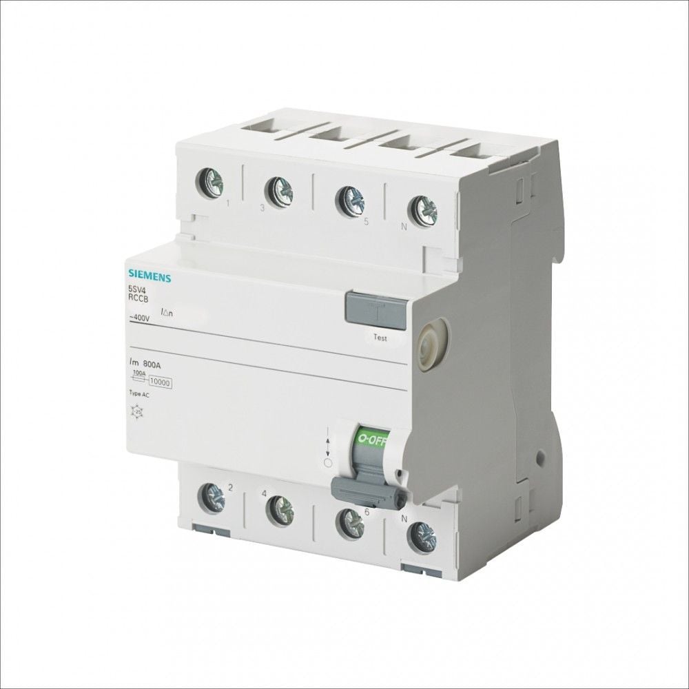 SIEMENS 5SV4646-0 KAÇAK AKIM KORUMA RÖLESİ 63A 400V 300MA TRİFAZE 3FAZ+NÖTR 70MM