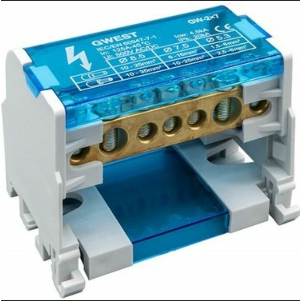 GWEST GW-2X7 2 KUTUPLU 1X10MM2 125A GİRİŞLİ DAĞITICI ÜNİTE
