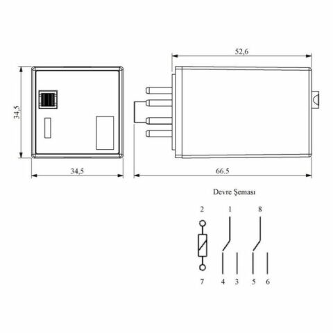EMAS RE1P08DC110 RÖLE 2 KONTAK 8 PİN 110 V DC
