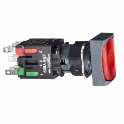 SCHNEIDER KIRMIZI DİKDÖRTG SIVA ALTI EKSİKSİZ IŞIKLI BASM DÜĞ Ø16 YAYLI DÖNÜŞ 1NK 12...24V XB6DW4B2B