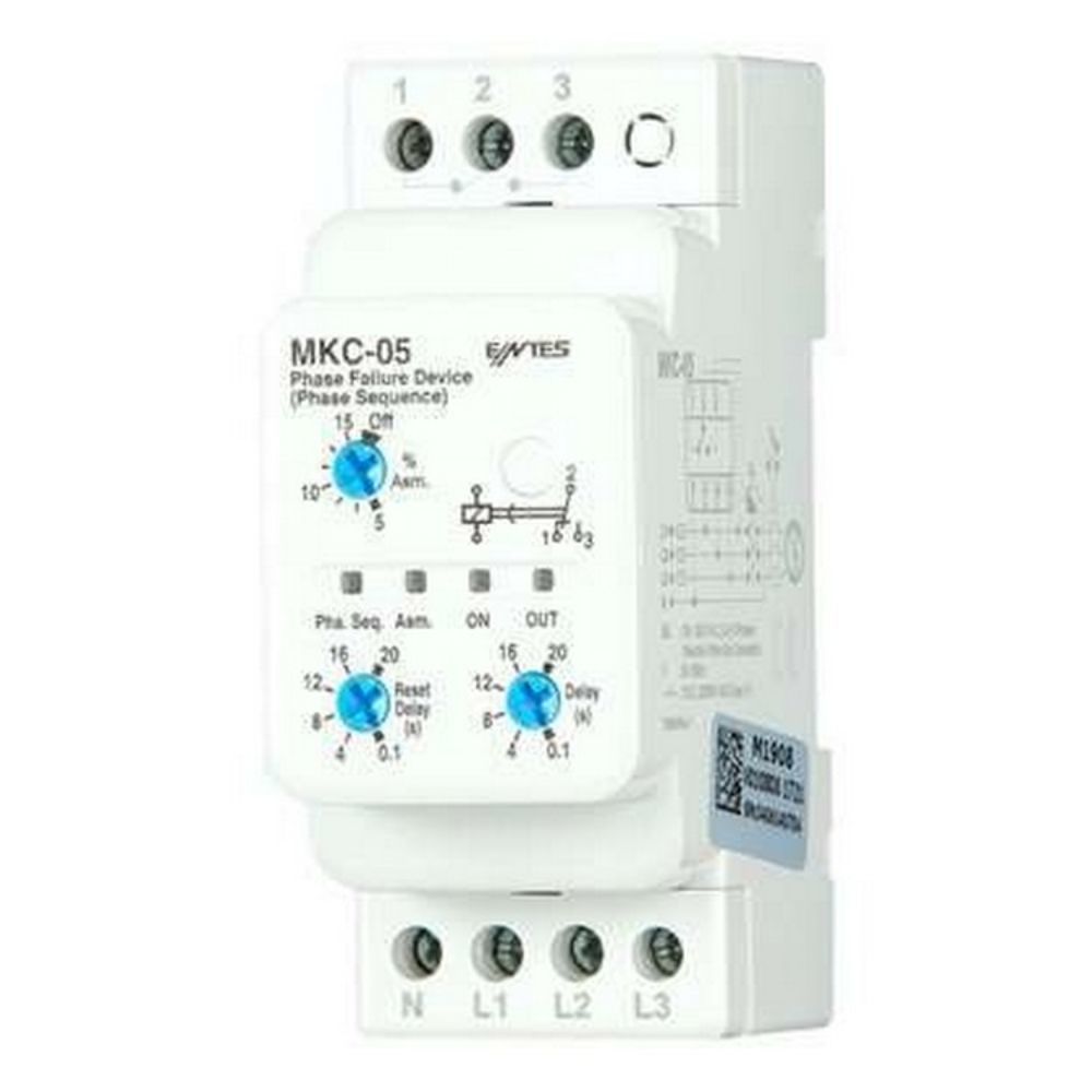 ENTES MKC-05 PK28 220V T-İ 3 CAP. (NOTR HATALI) MOTOR FAZ KORUMA RÖLESİ