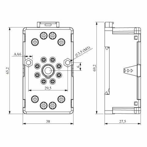 EMAS RS1P08G1 RÖLE SOKETİ 8 PİNLİ GRİ