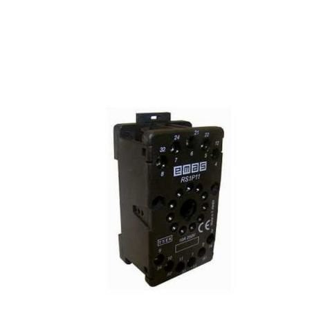 EMAS RS1P08H1 RÖLE SOKETİ 8 PİNLİ SİYAH