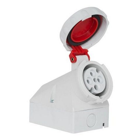 METE ENERJİ 4X16A. IP67 DUVAR PRİZİ EĞİK GÖVDELİ VİDALI BAĞ. T1137V