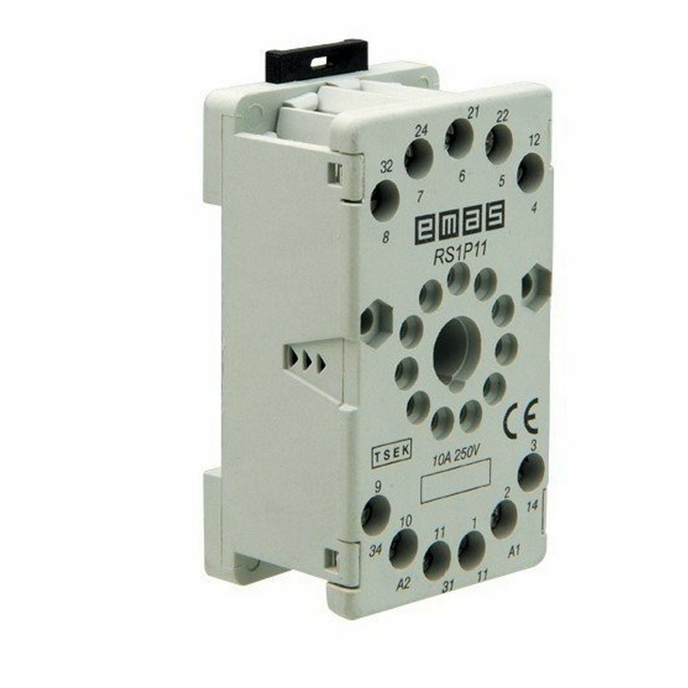 EMAS RS1P11G1 RÖLE SOKETİ 11 PİNLİ GRİ