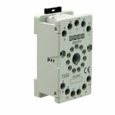 EMAS RS1P11G1 RÖLE SOKETİ 11 PİNLİ GRİ