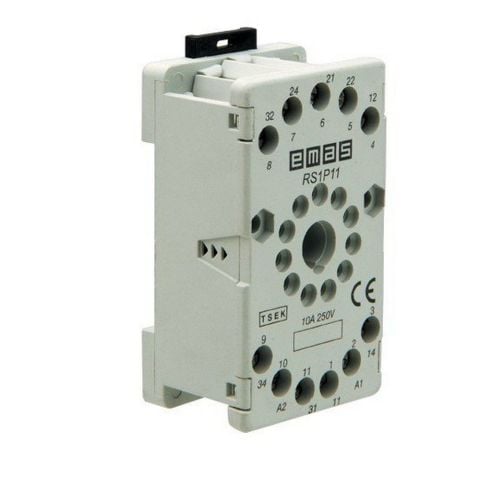 EMAS RS1P11G1 RÖLE SOKETİ 11 PİNLİ GRİ