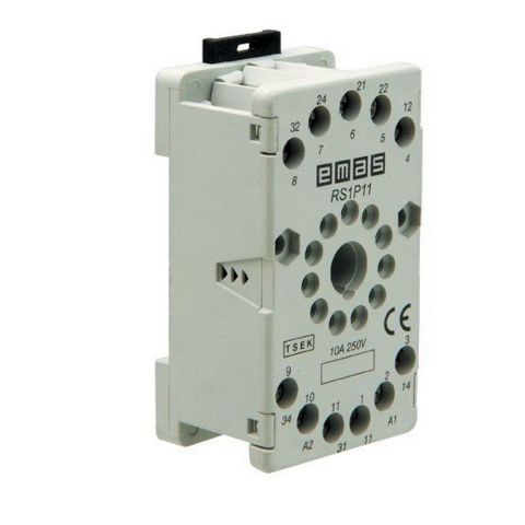 EMAS RS1P11G1 RÖLE SOKETİ 11 PİNLİ GRİ