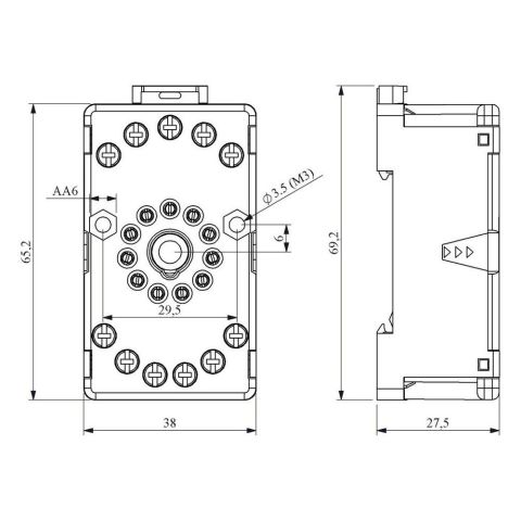 EMAS RS1P11G1 RÖLE SOKETİ 11 PİNLİ GRİ