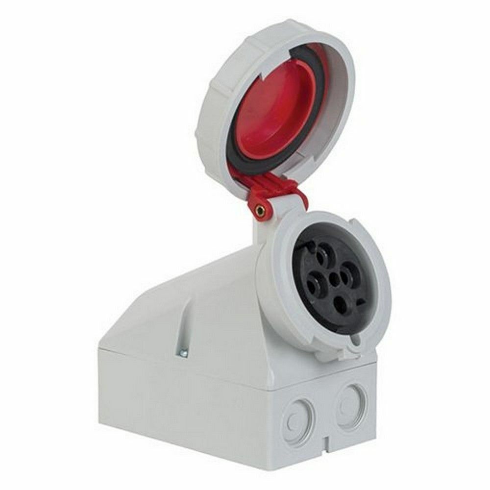 METE ENERJİ 4X32A. IP67 DUVAR PRİZİ EĞİK GÖVDELİ VİDALI BAĞLI T1149V