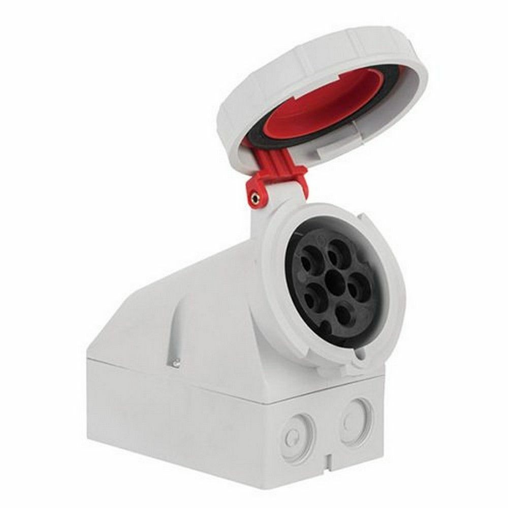 METE ENERJİ 5X32A. IP67 DUVAR PRİZİ EĞİK GÖVDELİ VİDALI BAĞLI T1155V