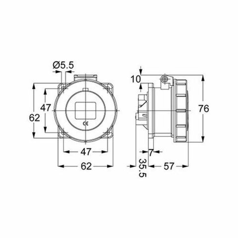 METE ENERJİ 3X16A. IP67 MAKİNE PRİZİ DÜZ VİDALI BAĞLANTI T13720V