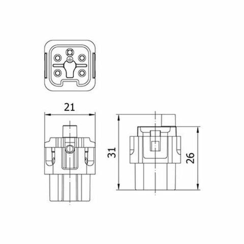METE ENERJİ 5X10A. ÇOKLU PRİZ ÇEKİRDEK MONTAJLI (ARKA GİRİŞLİ) 29012