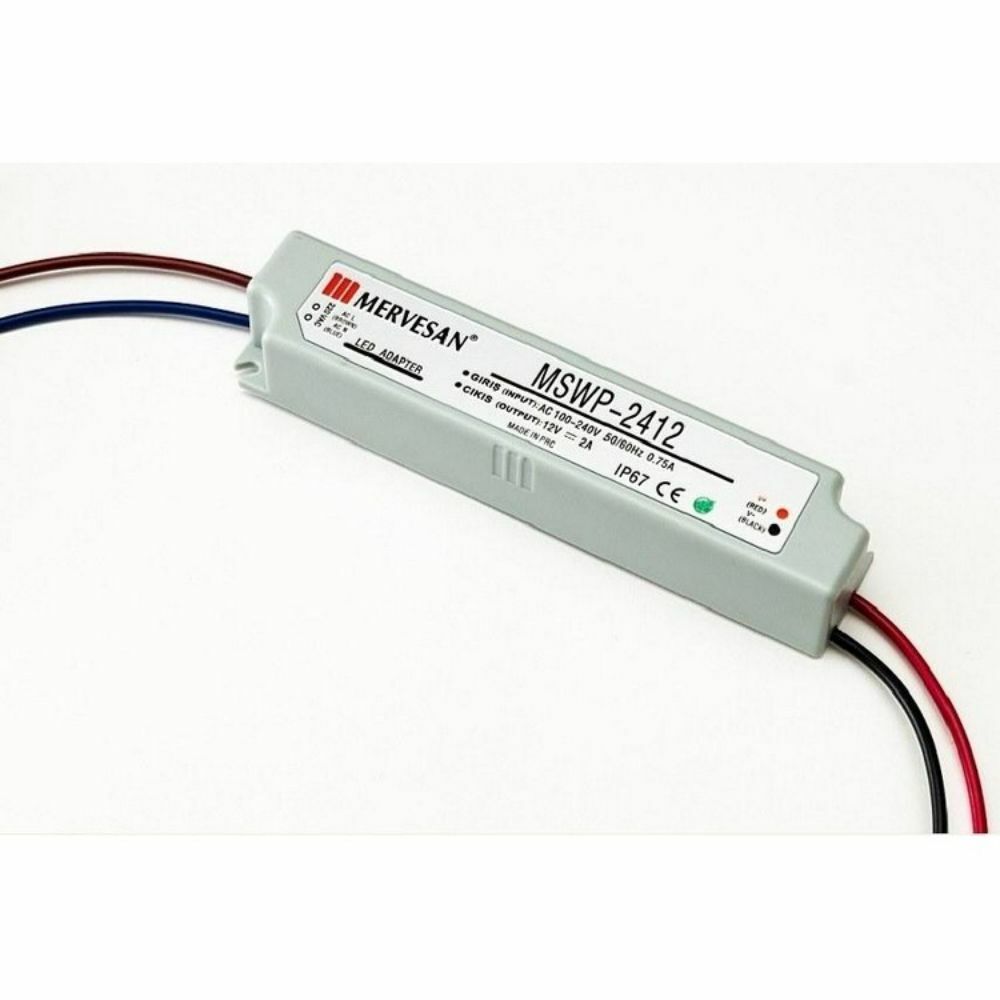 MERVESAN MSWP-2412 12VDCV 2A IP67 ADPTÖR TRAFO VE DRİVER