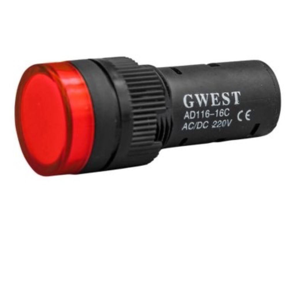 GWEST 16-K 220V 16MM KIRMIZI LEDLİ SİNYAL LAMBASI