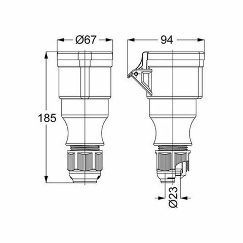METE ENERJİ 4X32A. IP44 UZATMA PRİZİ VİDALI BAĞLANTI T3142V
