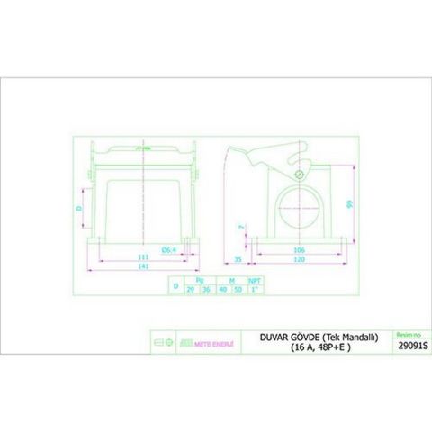 METE ENERJİ 48X16A. ÇOKLU DUVAR GÖVDE MON. TEK METAL  MANDALLI 29091S