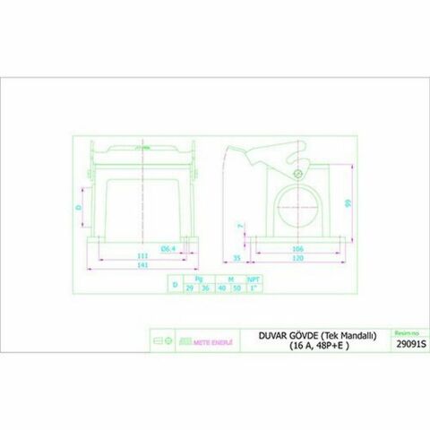 METE ENERJİ 48X16A. ÇOKLU DUVAR GÖVDE MON. TEK METAL  MANDALLI 29091S