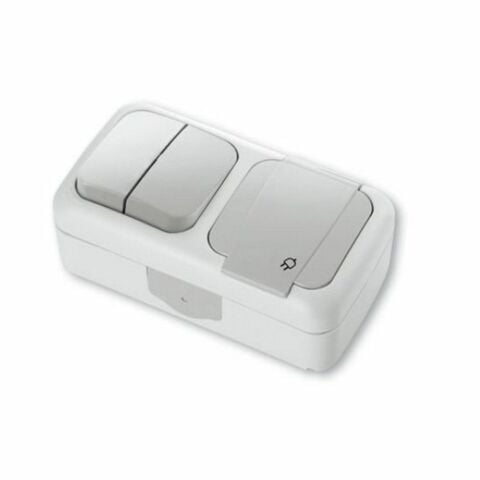 VİKO PALMİYE YATAY İKİLİ KOMBİNE ANAHTAR TOPRAKLI PRİZ 90555582