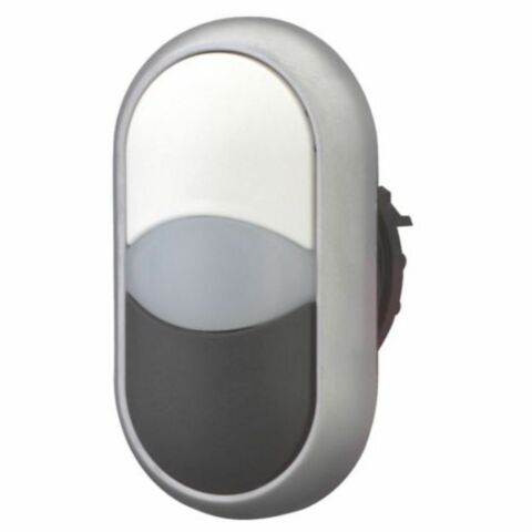 EATON M22-DDL-WS BUTON AKSESUARI: İKİLİ BUTON KAFASI, YAYLI, BEYAZ / SİYAH