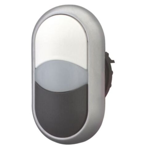 EATON M22-DDL-WS BUTON AKSESUARI: İKİLİ BUTON KAFASI, YAYLI, BEYAZ / SİYAH