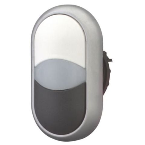 EATON M22-DDL-WS BUTON AKSESUARI: İKİLİ BUTON KAFASI, YAYLI, BEYAZ / SİYAH