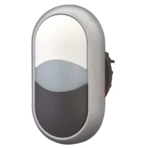 EATON M22-DDL-WS BUTON AKSESUARI: İKİLİ BUTON KAFASI, YAYLI, BEYAZ / SİYAH