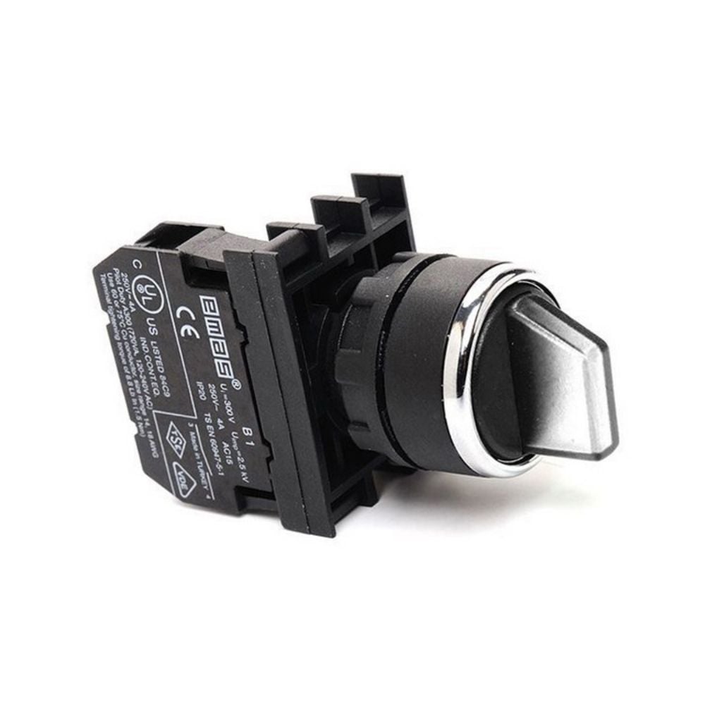 EMAS B101SL30B BEYAZ SEÇİCİ IŞIKLI KUMANDA BUTONU