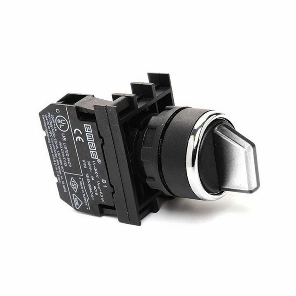 EMAS B101SL30B BEYAZ SEÇİCİ IŞIKLI KUMANDA BUTONU