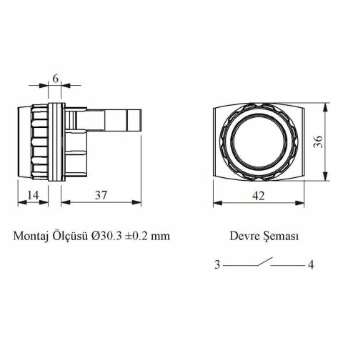 EMAS H100DY H 30MM BUTON START YEŞİL