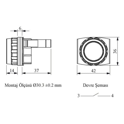EMAS H100DY H 30MM BUTON START YEŞİL