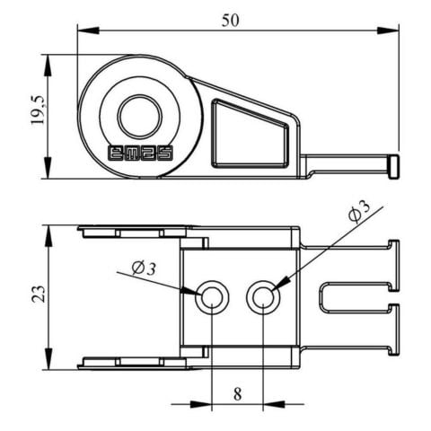 EMAS HKP015015ZDA HAREKETLİ KAB.TAŞI.AKSESUAR BAĞLANTI DİŞİ AÇIK TİP