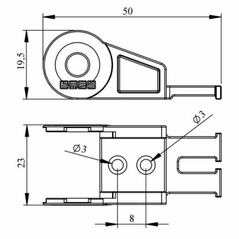 EMAS HKP015015ZDA HAREKETLİ KAB.TAŞI.AKSESUAR BAĞLANTI DİŞİ AÇIK TİP