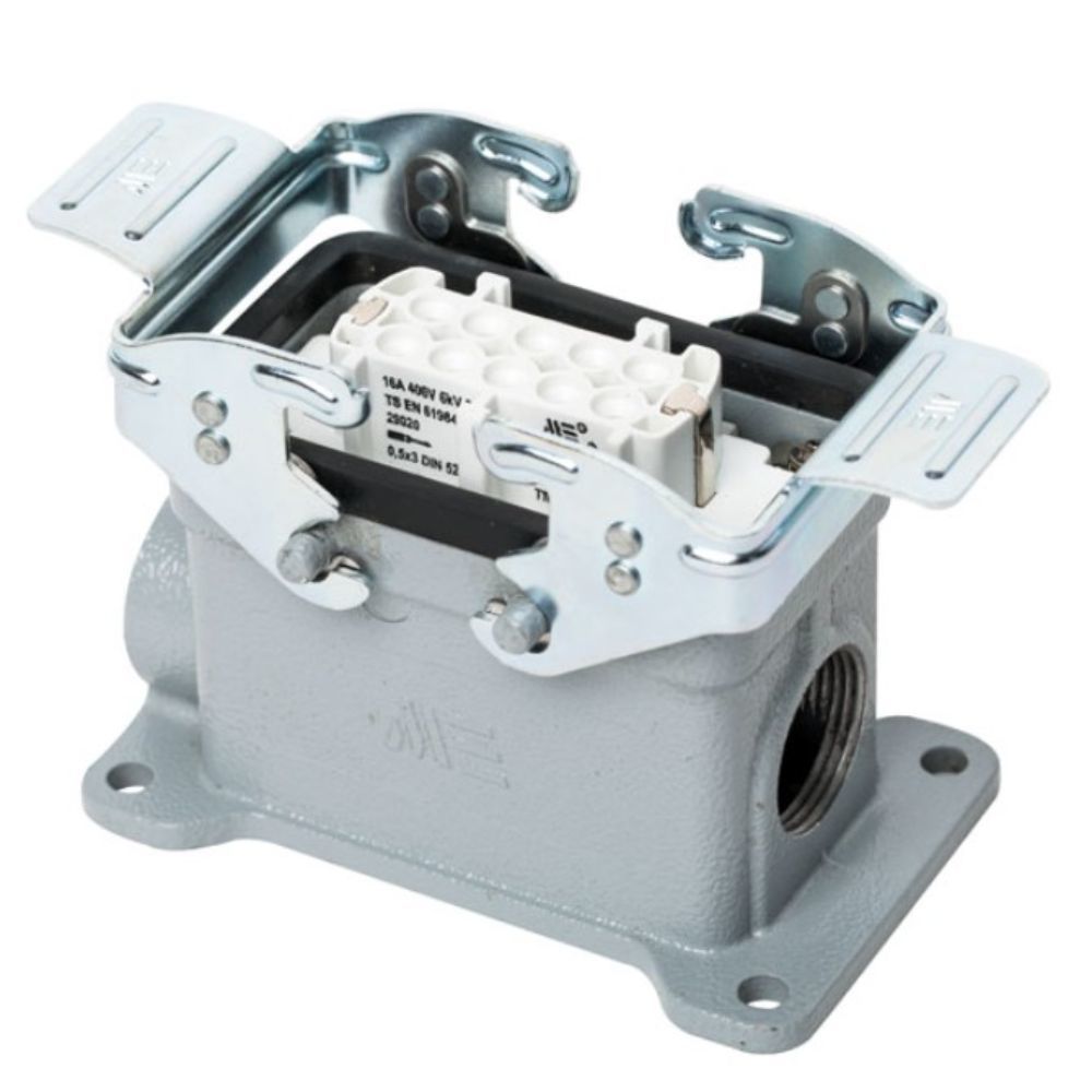 METE ENERJİ 10X16A. DUVAR PRİZ ÇİFT GİRİŞLİ METAL MANDALLI - 403028S