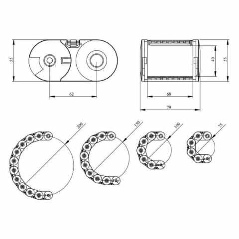 EMAS HKP040060R5A HAREKETLİ KABLO TAŞIYICI 100MM BÜK.YAR.ÇAP.AÇK TİP