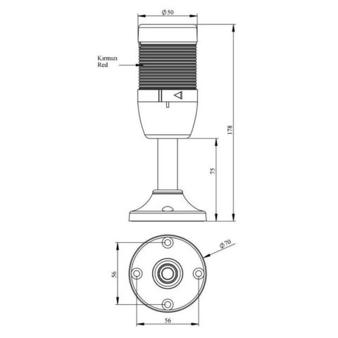 EMAS IK51F024XM03 50MM 24V FLAS 100MM AL.AYAKLI TEKLI IK