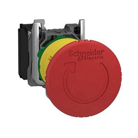 SCHNEIDER MANTAR KAFALI KALICI ÇEVİR-ÇEK ACİL DURDURMA BUTONU 40 MM KIRMIZI 3606480625053