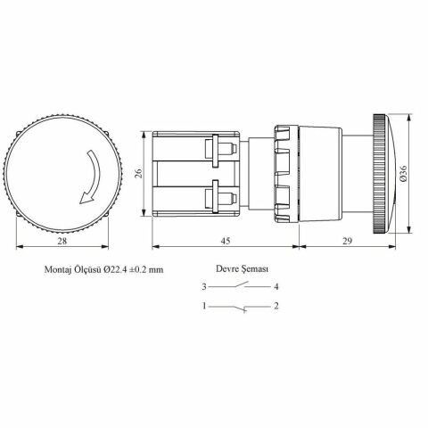 EMAS KB14E KD ACİL STOP DÜĞMESİÇİFT DEVRE 1NA+1NK