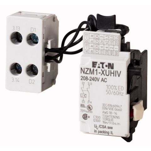 EATON NZM1-XUHIV208-240AC KOMPAKT ŞALTER AKSESUARI: ERKEN KAPAMA KONTAKLI DÜŞÜK GER.BOBİNİ NZM1